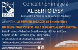 Lire la suite à propos de l’article Concert du 26 février 2022 à la mémoire du maestro Alberto Lysy